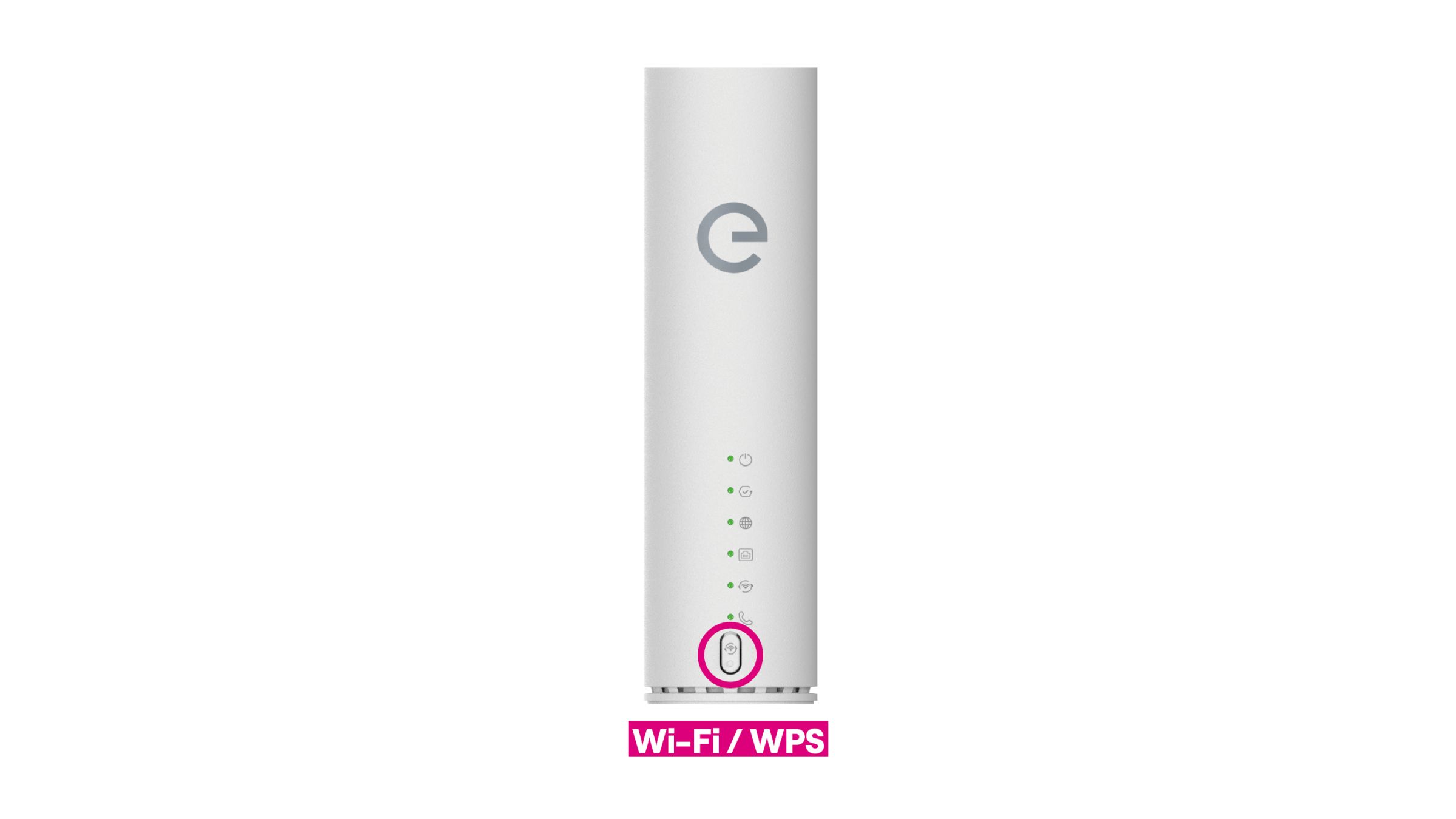 Immagine che mostra il modem con evidenziato il pulsante Wi-Fi/WPS.