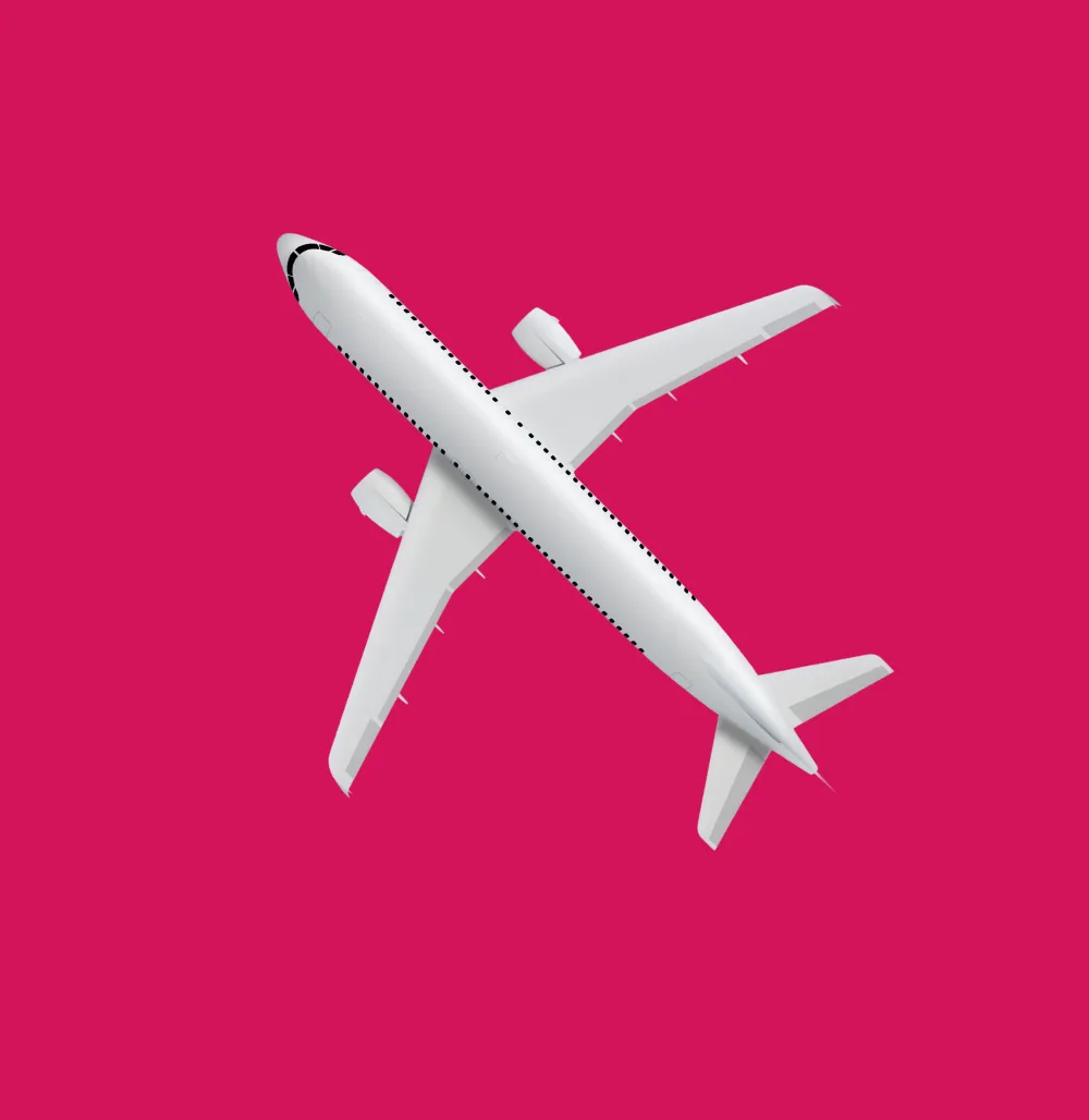 Illustrazione con aeroplano bianco