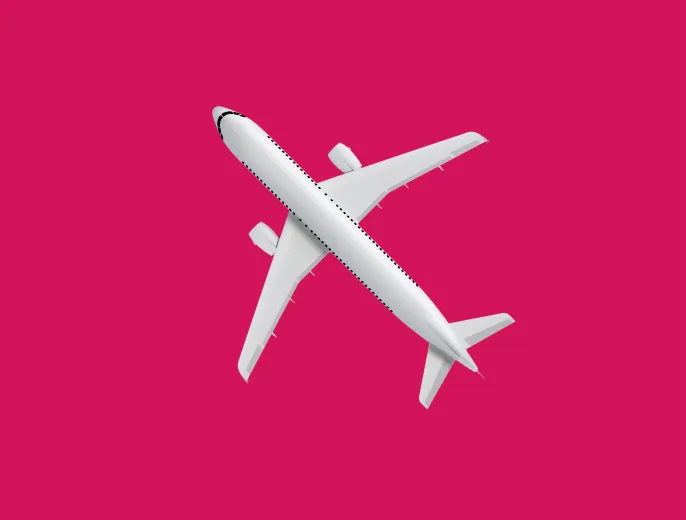 Illustrazione con aeroplano bianco