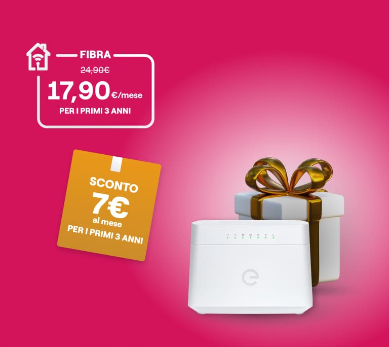 Pacco regalo con offerta Enel Flash Fibra Trio Web