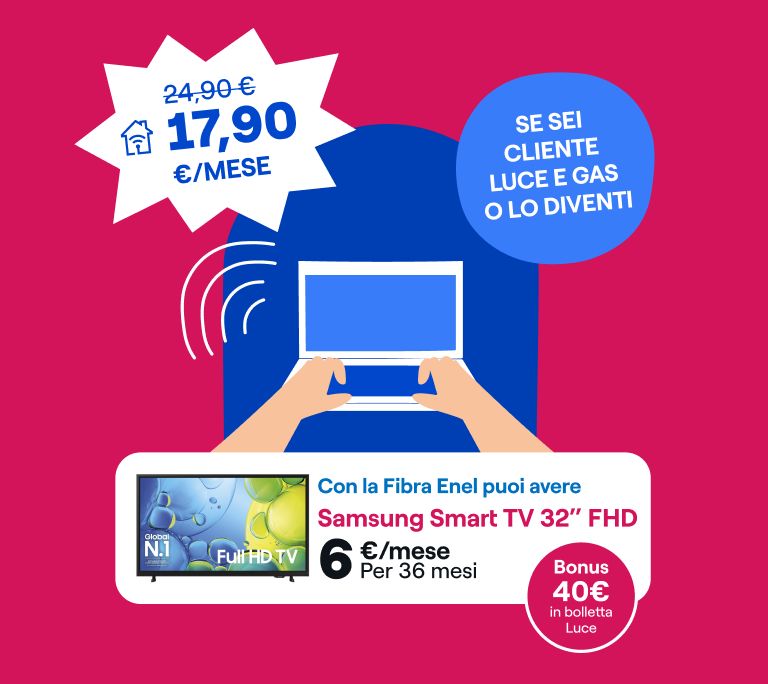 Pacco regalo con offerta Enel Flash Fibra Trio Web