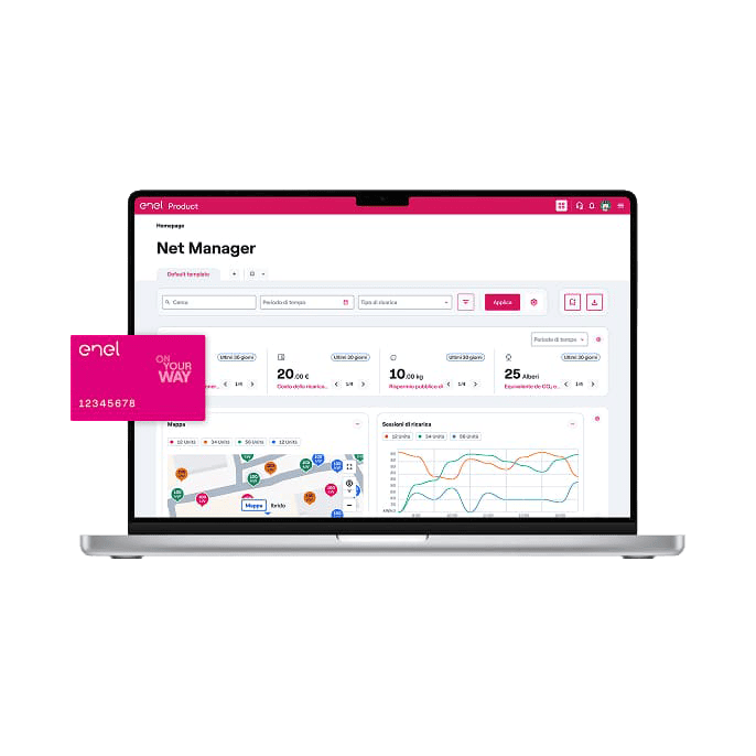 immagine portale con scheramata app e carta enel x