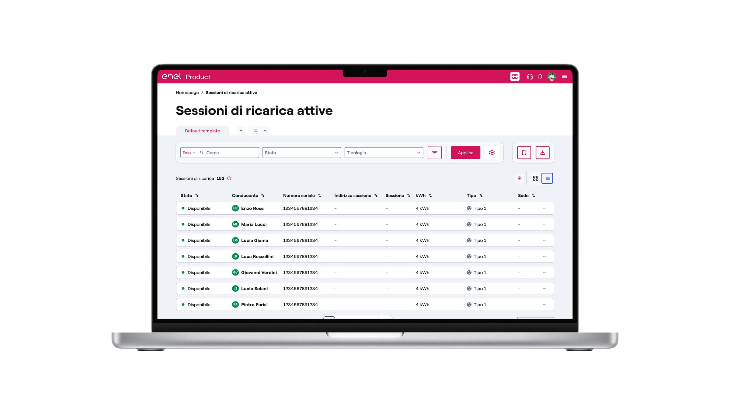 computer con schermata app
