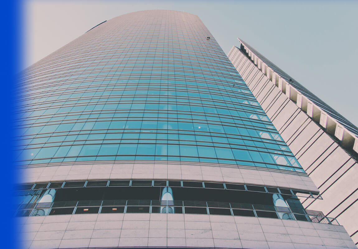 Modern skyscraper with a glass and steel façade