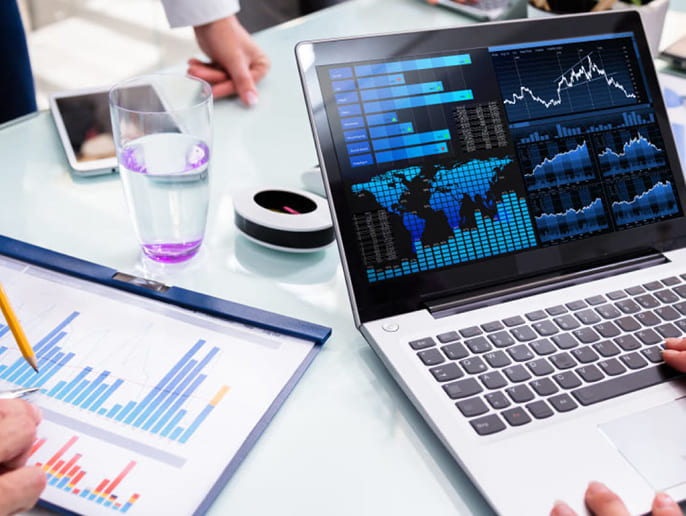 dashboard di business intelligence utilizzata per analizzare dati aziendali in tempo reale