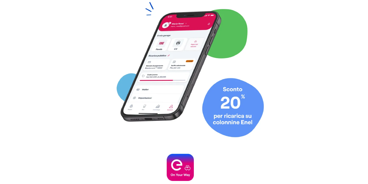 Ricarica la tua auto elettrica con 20% di sconto