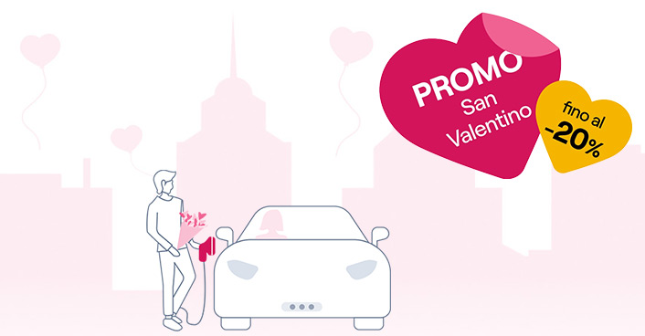 20% di sconto pagando con pos su colonnine di tutta Italia per San Valentino