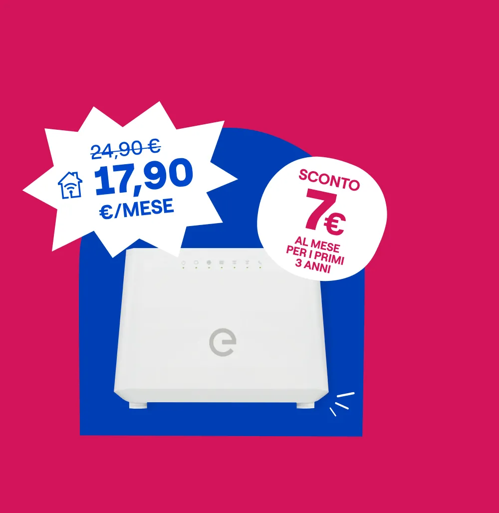 Immagine modem Fibra e pacco regalo