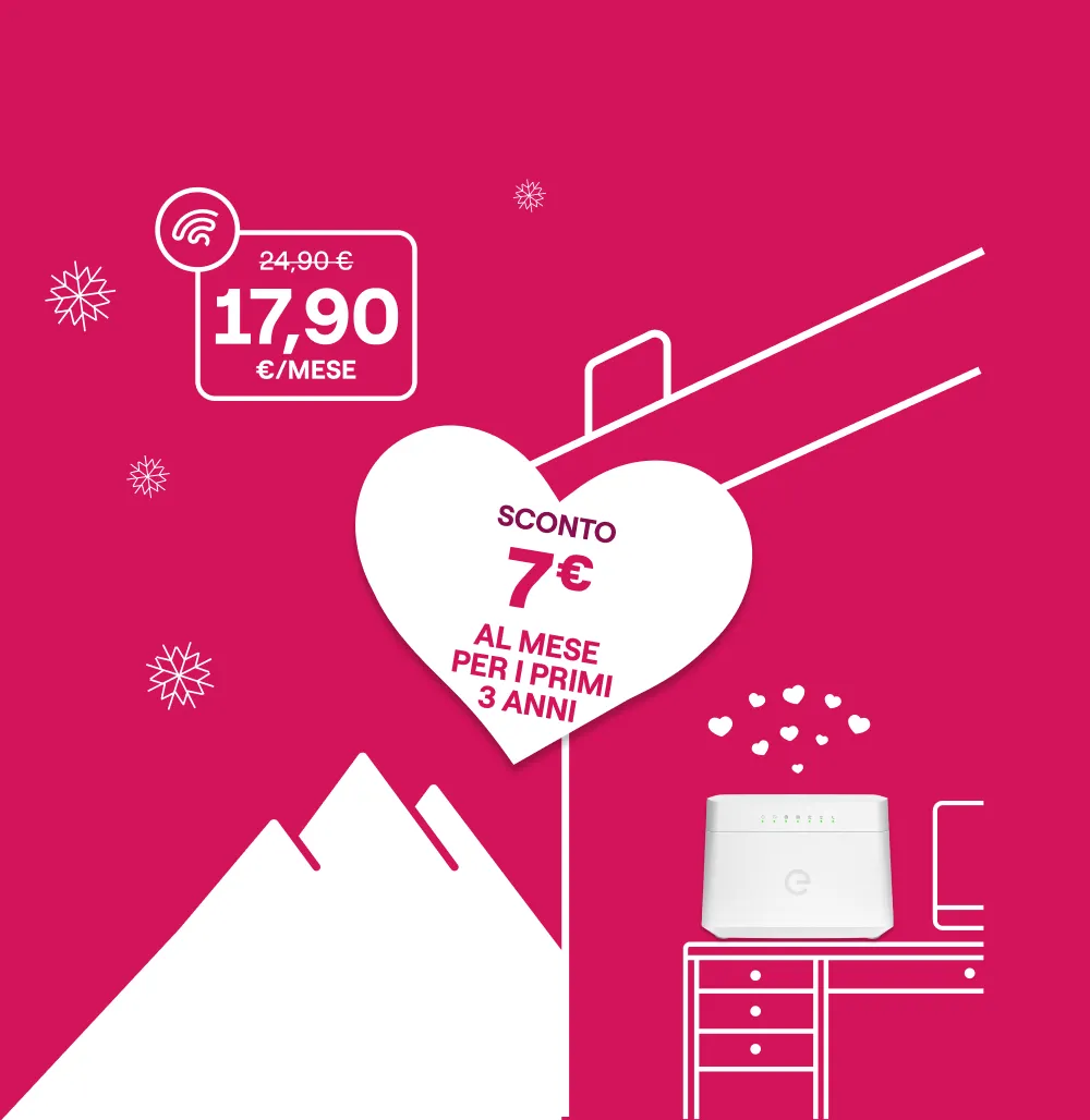 Immagine modem Fibra e pacco regalo