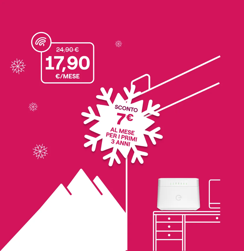 Immagine modem Fibra e pacco regalo