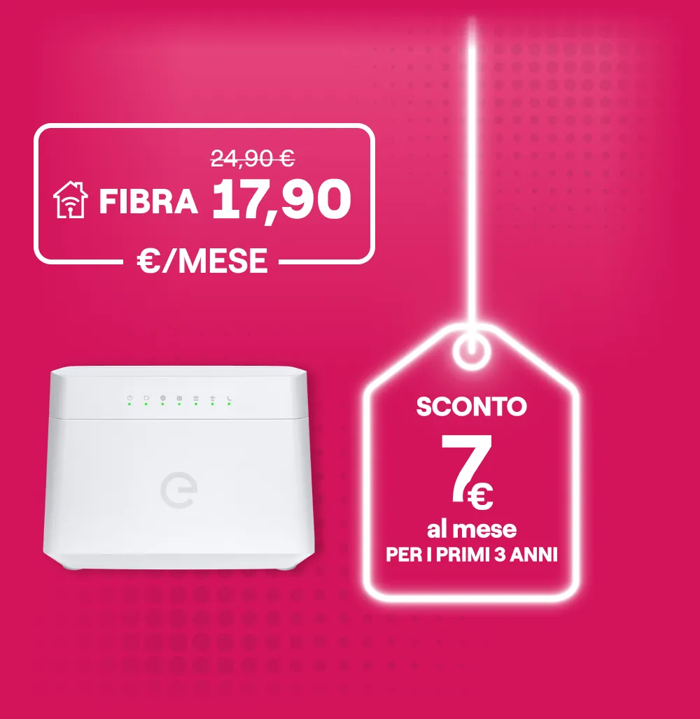 Immagine modem Fibra e pacco regalo