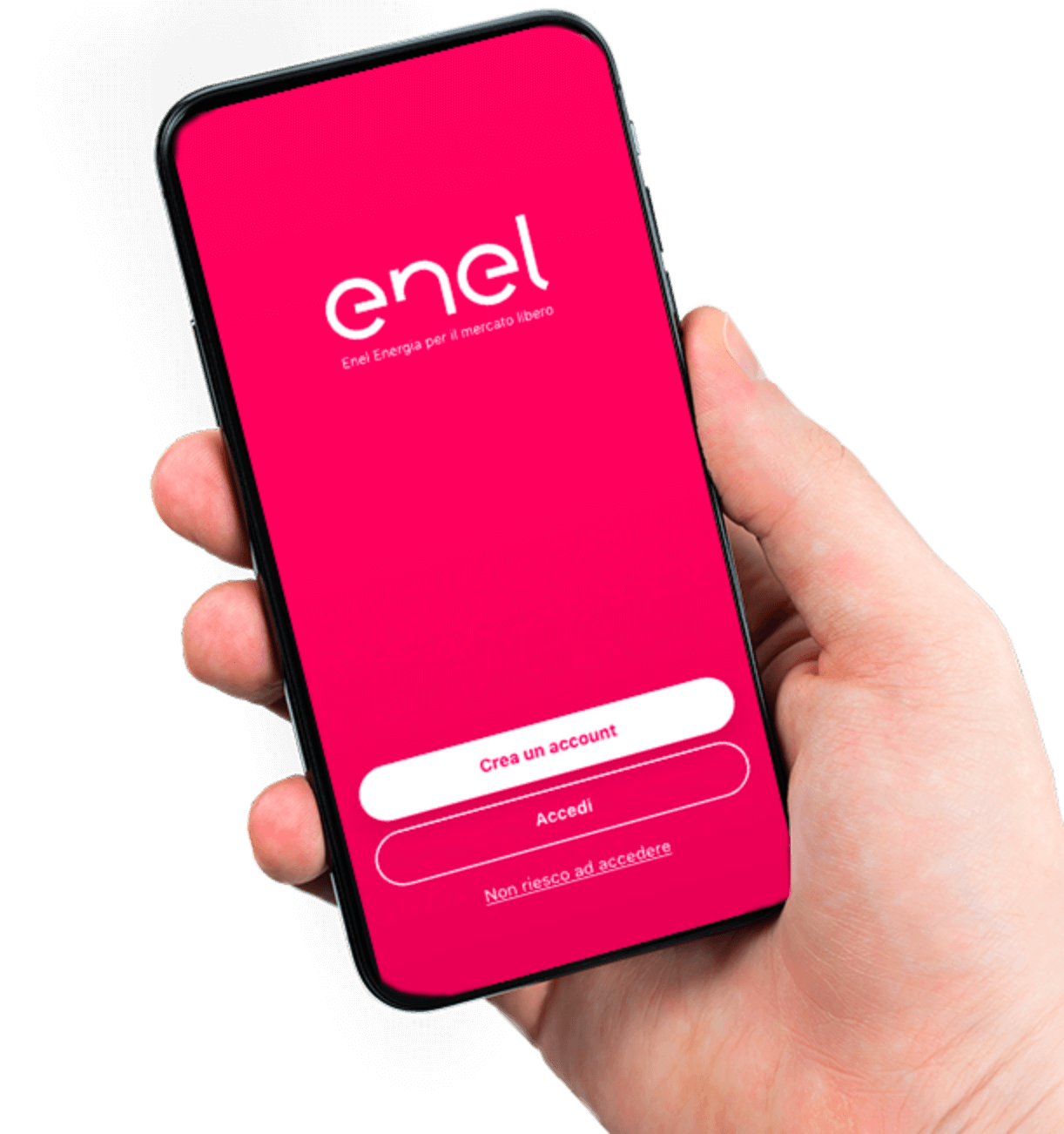 Smartphone con schermata App Enel Energia