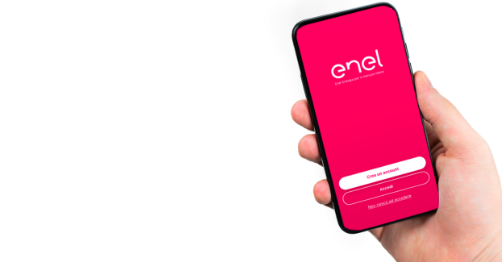 Smartphone with Enel Energia App screen
