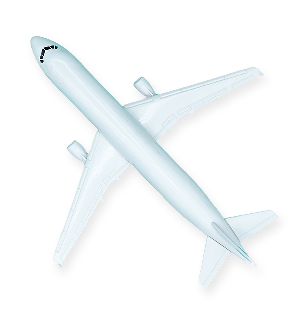 Illustration with white airplane